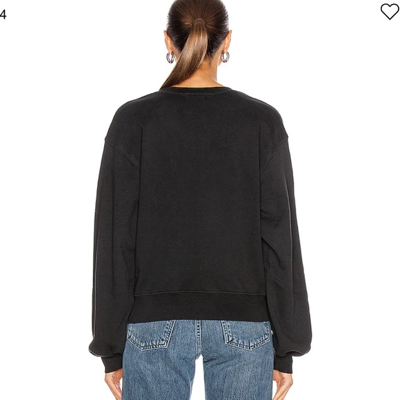 AGOLDE Balloon Sleeve Black 100% Cotton V Neck Sweatshirt - Small - Picture 3 of 5